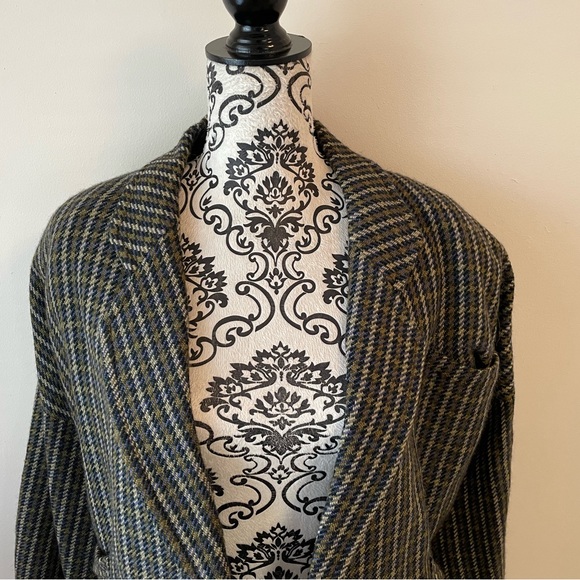 Christian Aujard Paris vintage 1980’s power shoulder pads herringbone jacket - Picture 2 of 5